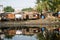 Portrait of Shanty town Along River