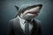 Portrait of shark in a business suit