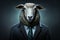 Portrait of sheep in a business suit