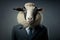 Portrait of sheep in a business suit