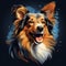 Portrait of a Shetland Sheepdog. Vector illustration