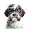 Portrait of a Shih Tzu with glasses