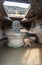 Portrait, Shivalingam statue at Badavilinga Temple, Hampi, Karnataka, India