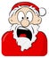 Portrait of a shocked Santa Claus