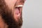 Portrait of a shouting bearded man