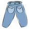 Portrait of a showcase blue-colored jeans pant vector or color illustration