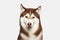 Portrait of Siberian Husky Dog on White Background