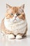 Portrait of a silver tabby british shorthair cat looking at the camera isolated on a white background