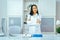 portrait of smiling female doctor practitioner physician in the office.