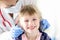 Portrait of smiling girl at dentist appointment