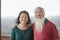 Portrait Of Smiling Old Couple In Jing Shan Park