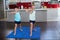 Portrait of smiling siblings doing stretching exercise