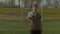 Portrait of smiling teenager holding soccer ball