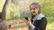 Portrait of a smiling Ukrainian girl on nature