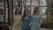 Portrait of smiling women taking a walk in park