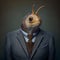 Portrait of a snail dressed in a formal business suit