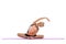 Portrait of sportive beautiful little girl, rhythmic gymnastics artist doing flexible exercises isolated on white studio