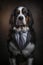Portrait of a St bernard dog dressed in a suit. Generative Ai