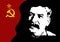 Portrait of  Stalin on Soviet  flag