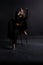 portrait studio ballet sitting black woman girl female artist ballerina performer young