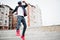 Portrait of stylish african american man on sportswear