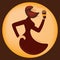 Portrait of a stylish woman drinking coffee. Glamorous ambitious girl with a paper cup in a free pose. Emblem for coffee