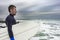 Portrait of Surfer Viewing the Ocean