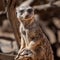 Portrait of a suricata whatching straight