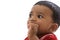 Portrait of sweet indian baby, looking left