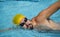 Portrait swimmer swimming pool