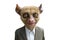 Portrait of Tarsier in a business suit - Digital 3D Illustration on white background