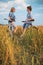 Portrait of a teenage cycling encountered at the rye field