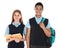 Portrait of teenagers in school uniform