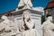 Portrait of a thinking philosopher sculpture at the Schiller Monument at Gendarmenmarkt in Berlin