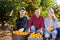 Portrait of three hardworking farmers