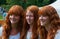 Portrait of three redheaded girls