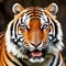 Portrait of tiger on black background. Menacing stare bengal tiger. Portrait bengal tiger on black background. Wild cats