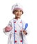 Portrait of a Toddler dressed as Chef