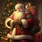 Portrait Of Traditional Santa Claus On Christmas Generative AI