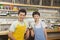 Portrait of two baristas at a coffee shop, Beijing