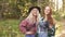 Portrait of two caucasian travellers women