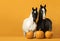 Portrait of two horses with pumpkins generated by AI
