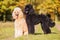 Portrait of two royal poodles