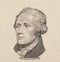 Portrait of U.S. president Alexander Hamilton