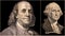 Portrait of U.S. Presidents Benjamin Franklin and George Washington