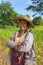 Portrait of an unidentified burmese farmer lady