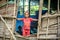 Portrait of unidentified Papuan little boy in red