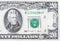 Portrait of US president Andrew Jackson on 20 dollars banknote closeup macro fragment