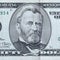Portrait of US president Ulysses Simpson Grant on 50 dollars banknote closeup macro fragment. United states fifty dollars money