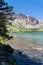 Portrait view of Parker Lake in California`s Eastern Sierra along the June Lake Loop